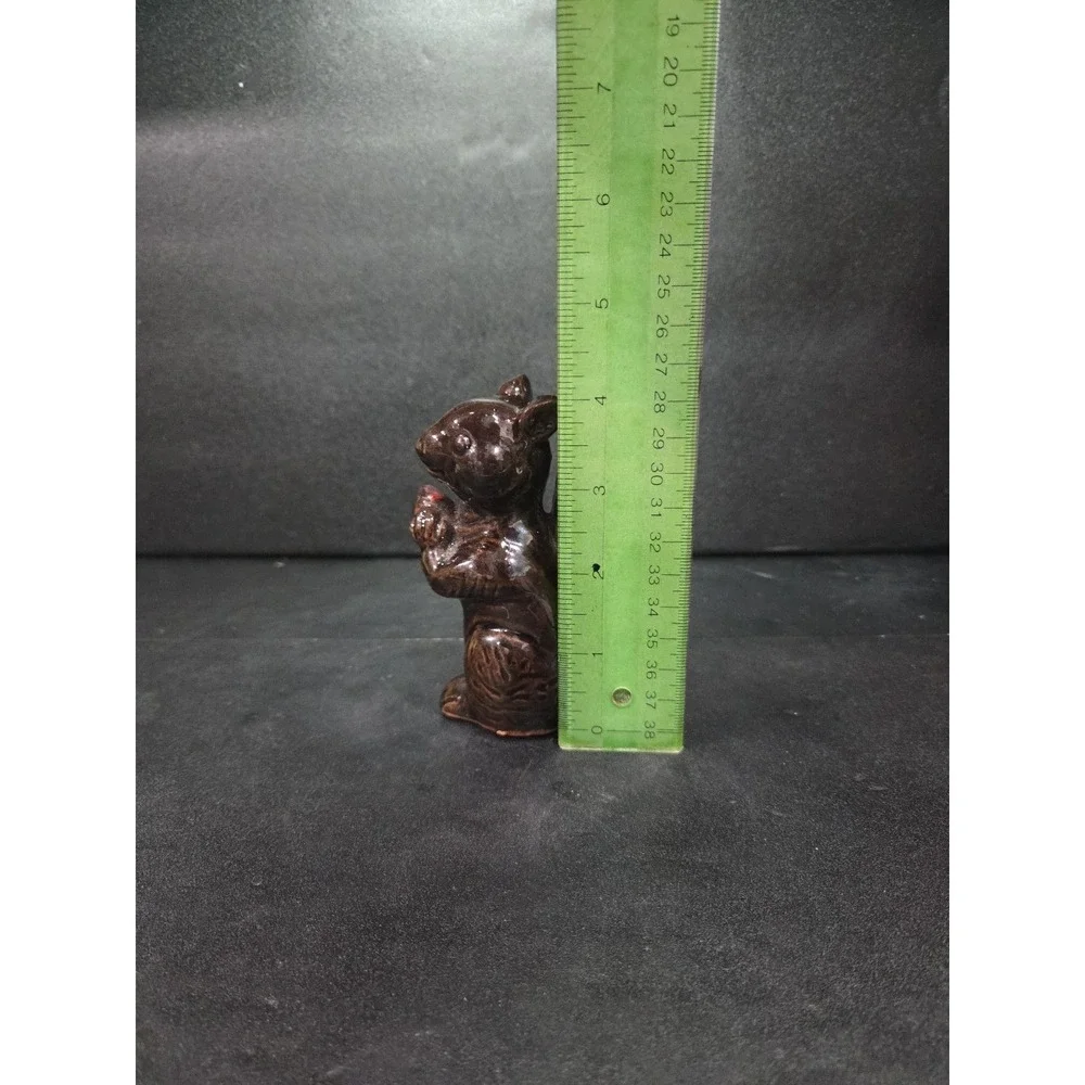Japan Bone China‎ Acorn Squirrel Figurine, Miniature Vintage Decor, Brown Figure